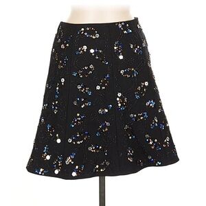 Club Monaco Black Skirt with Floral Embellishments